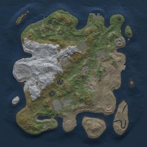 Thumbnail Rust Map: Procedural Map, Size: 3500, Seed: 1751698114, 17 Monuments