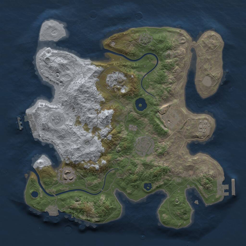Rust Map: Procedural Map, Size: 3000, Seed: 75195, 11 Monuments
