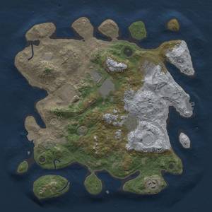 Thumbnail Rust Map: Procedural Map, Size: 3500, Seed: 1045477, 13 Monuments