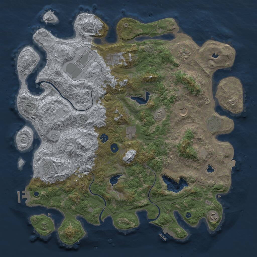 Rust Map: Procedural Map, Size: 4500, Seed: 1627048999, 16 Monuments