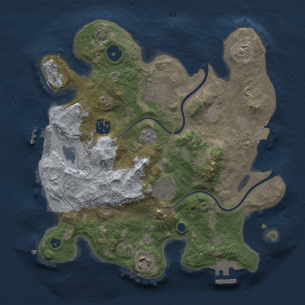 Rust Map: Procedural Map, Size: 3000, Seed: 938944798, 11 Monuments