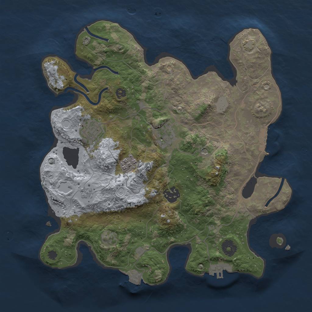 Rust Map: Procedural Map, Size: 3000, Seed: 938944798, 12 Monuments