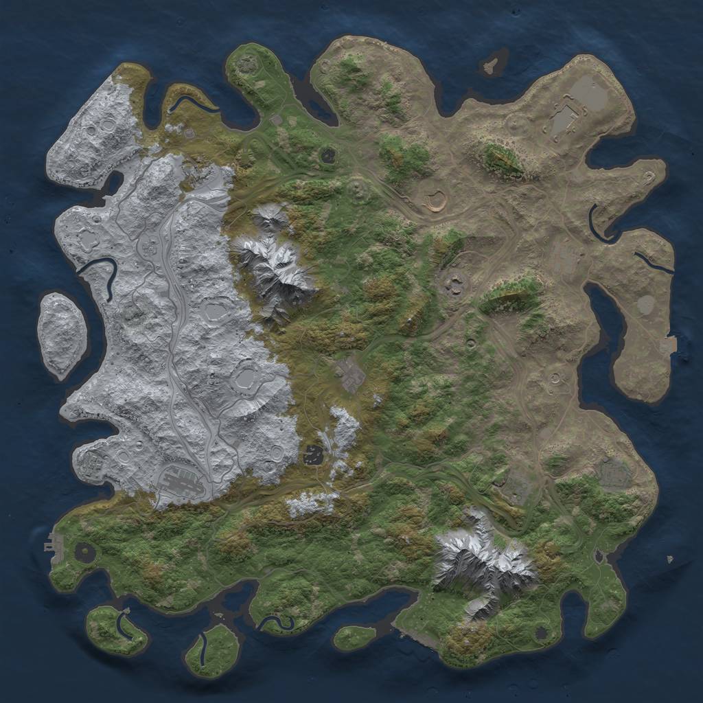 Rust Map: Procedural Map, Size: 5000, Seed: 297410, 19 Monuments