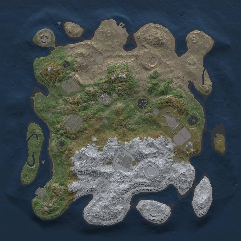 Rust Map: Procedural Map, Size: 3500, Seed: 403799553, 15 Monuments