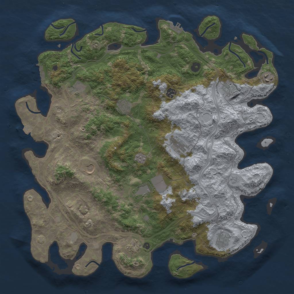 Rust Map: Procedural Map, Size: 4500, Seed: 6546857, 19 Monuments