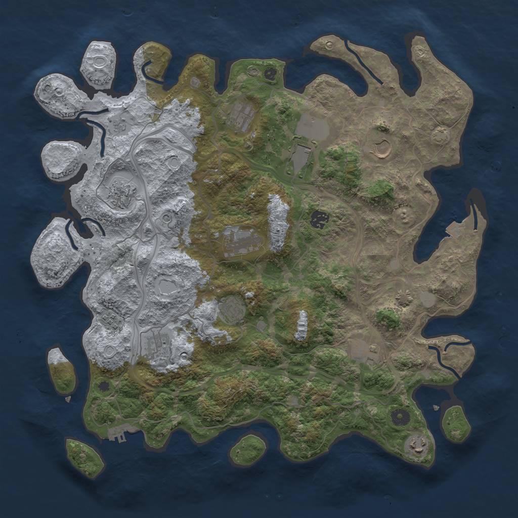 Rust Map: Procedural Map, Size: 4250, Seed: 234317161, 18 Monuments