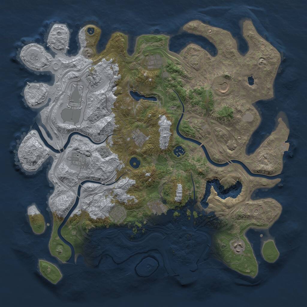 Rust Map: Procedural Map, Size: 4250, Seed: 234317161, 16 Monuments