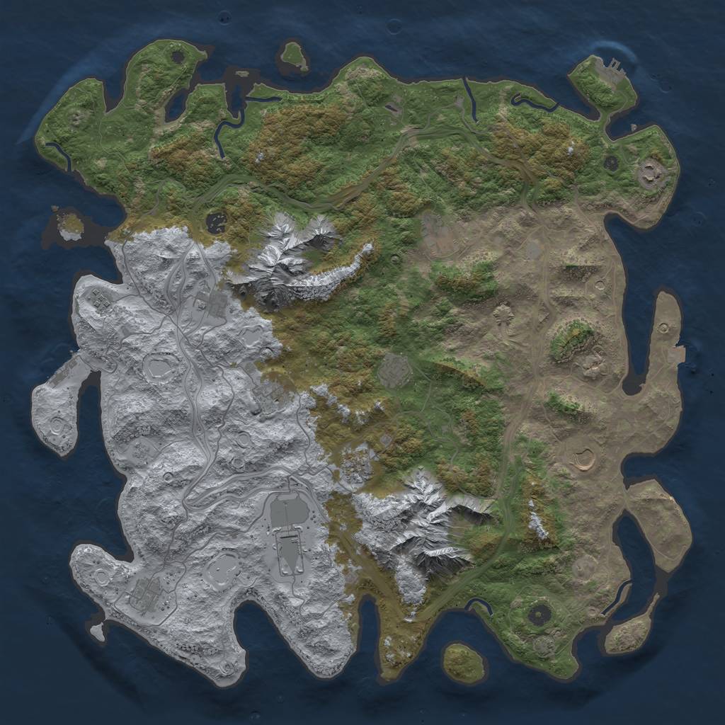 Rust Map: Procedural Map, Size: 5000, Seed: 67563469, 19 Monuments
