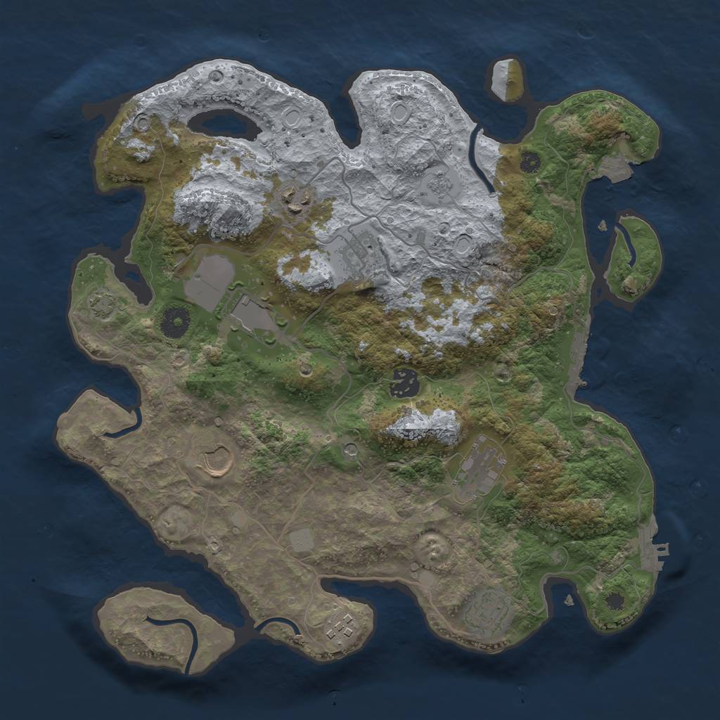 Rust Map: Procedural Map, Size: 3500, Seed: 1636518193, 16 Monuments