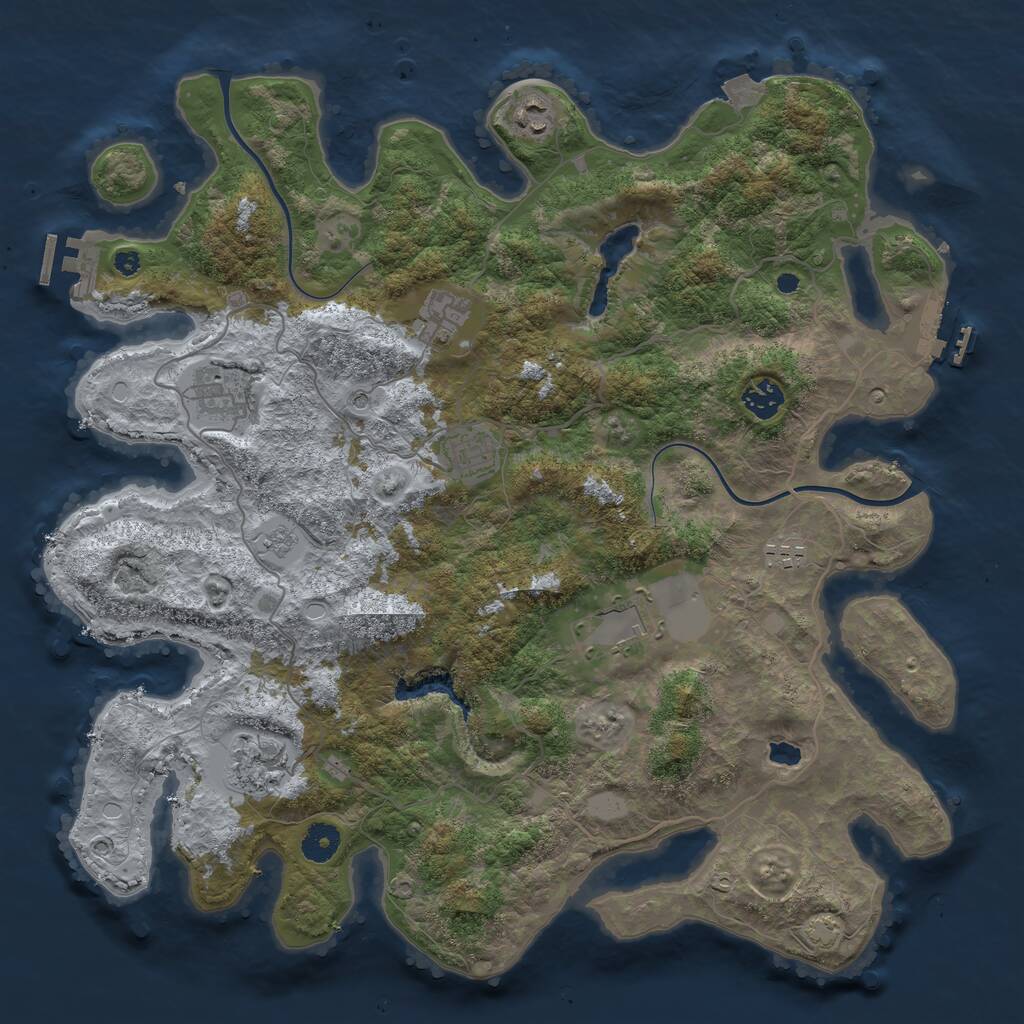 Rust Map: Procedural Map, Size: 4000, Seed: 32916052, 14 Monuments