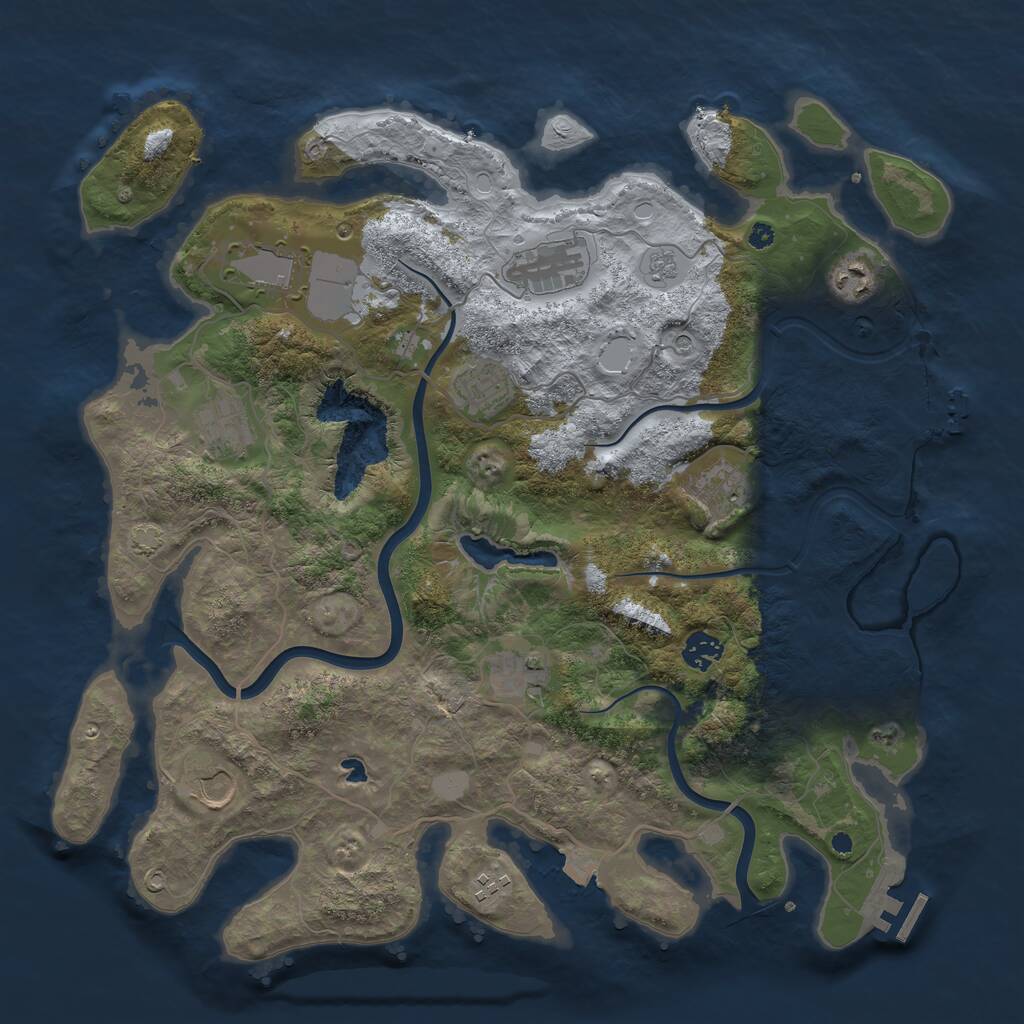 Rust Map: Procedural Map, Size: 4000, Seed: 1423277520, 16 Monuments