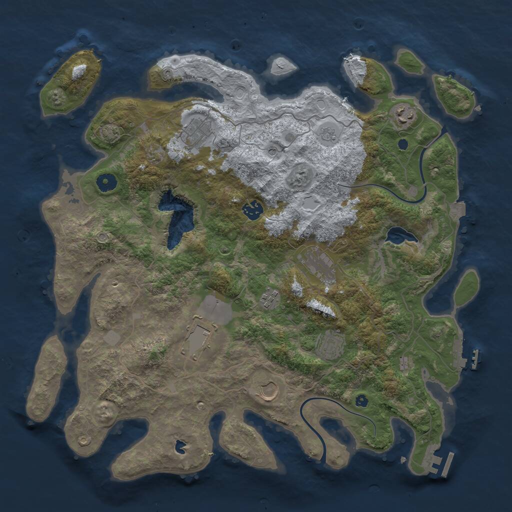 Rust Map: Procedural Map, Size: 4000, Seed: 1423277520, 14 Monuments