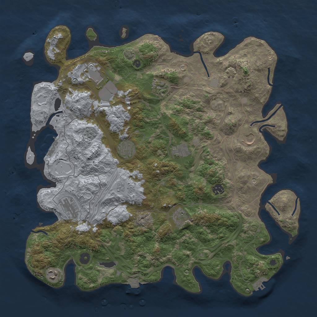Rust Map: Procedural Map, Size: 4250, Seed: 20360, 18 Monuments