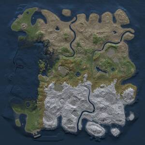 Thumbnail Rust Map: Procedural Map, Size: 4500, Seed: 2146383647, 17 Monuments