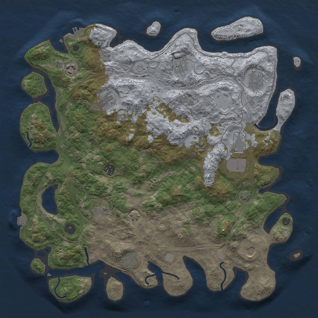 Rust Map: Procedural Map, Size: 4250, Seed: 1797430143, 18 Monuments