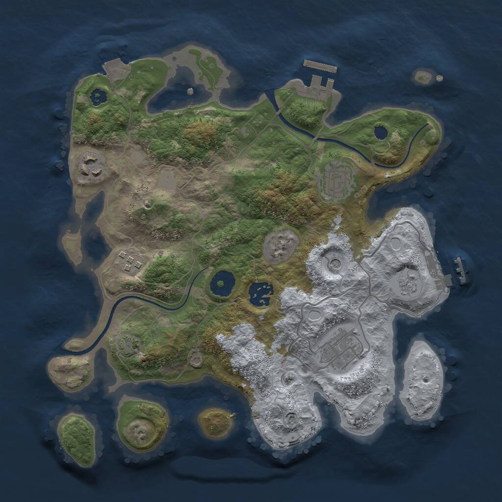 Rust Map: Procedural Map, Size: 3000, Seed: 1400531117, 11 Monuments