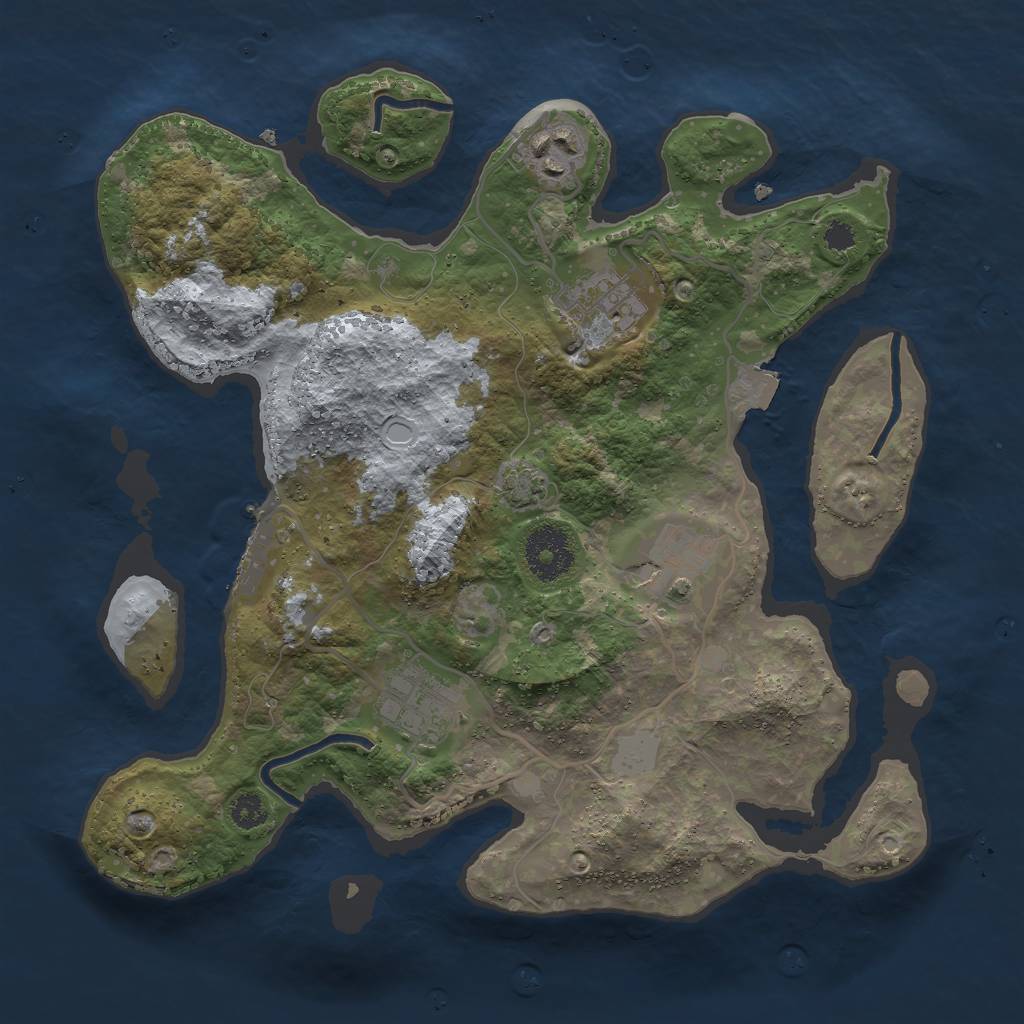 Rust Map: Procedural Map, Size: 3000, Seed: 17192, 9 Monuments