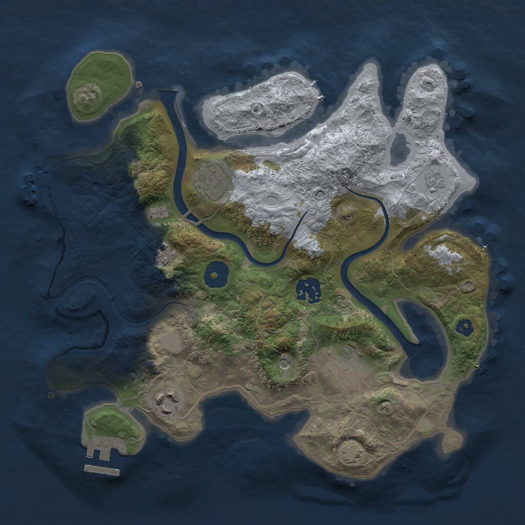 Rust Map: Procedural Map, Size: 3000, Seed: 676199341, 11 Monuments