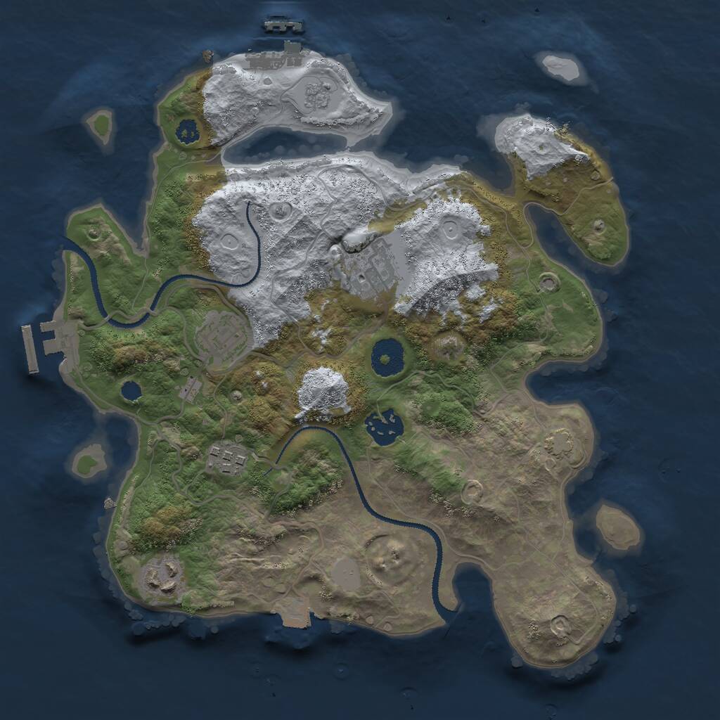 Rust Map: Procedural Map, Size: 3000, Seed: 9028143, 10 Monuments