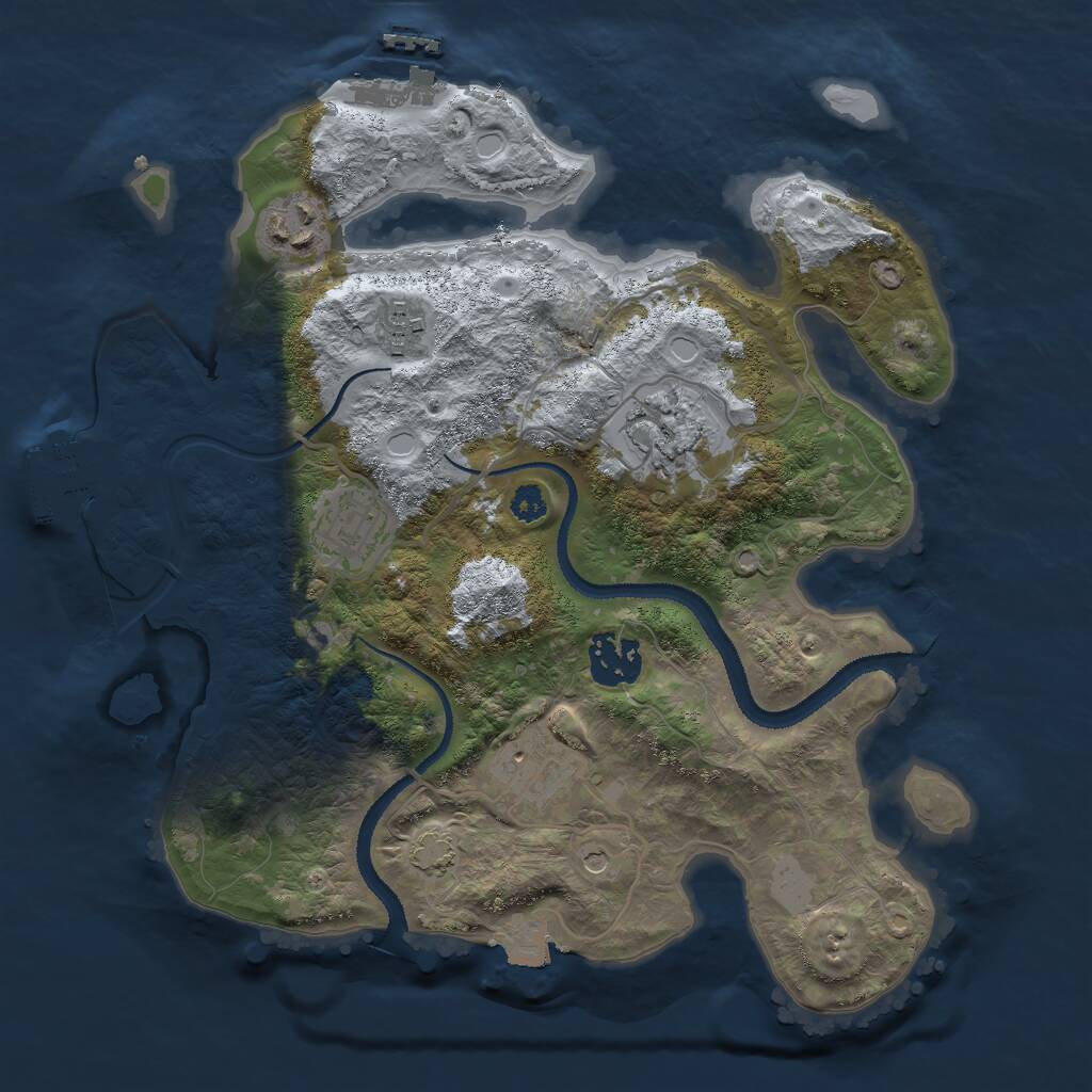 Rust Map: Procedural Map, Size: 3000, Seed: 9028143, 11 Monuments