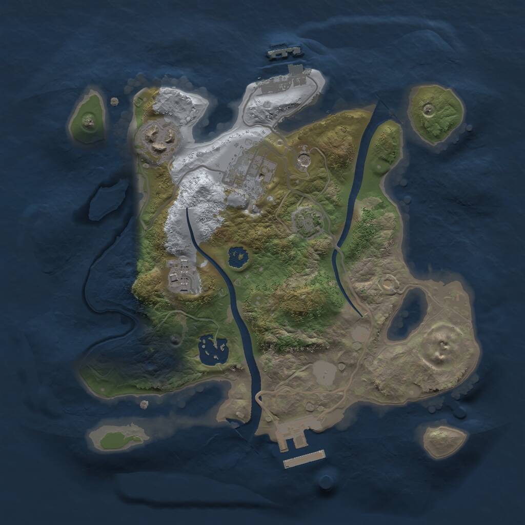 Rust Map: Procedural Map, Size: 2500, Seed: 29275496, 9 Monuments