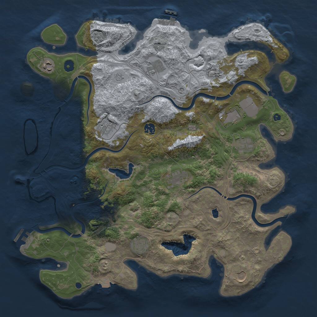 Rust Map: Procedural Map, Size: 4250, Seed: 984840584, 17 Monuments
