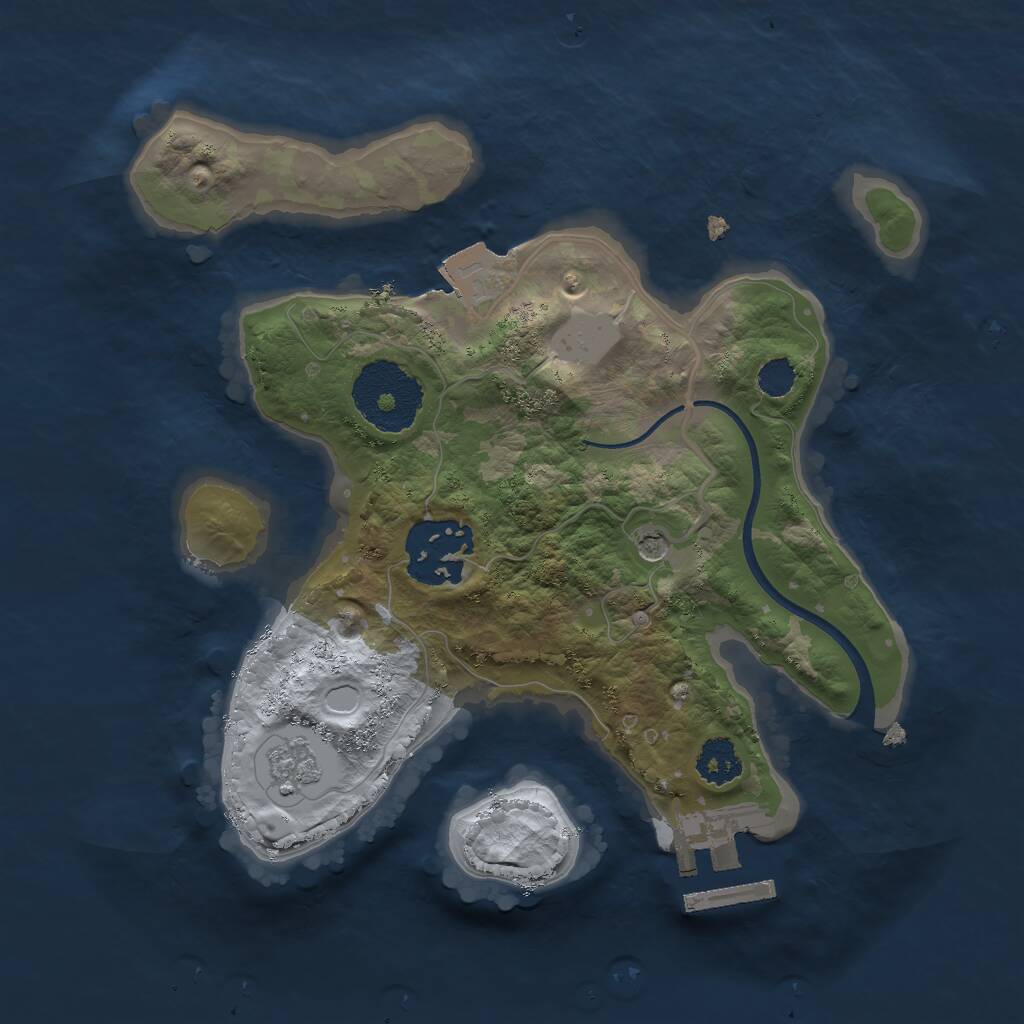 Rust Map: Procedural Map, Size: 2250, Seed: 35000, 5 Monuments