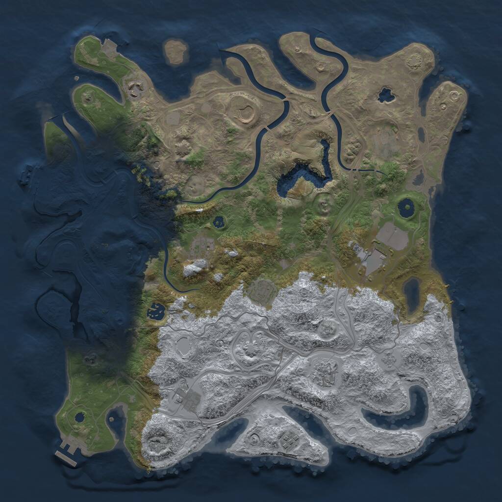 Rust Map: Procedural Map, Size: 4250, Seed: 503675376, 16 Monuments