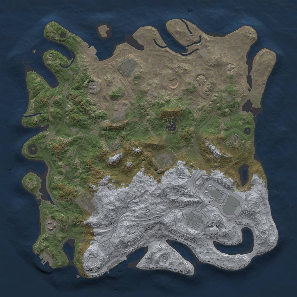 Rust Map: Procedural Map, Size: 4250, Seed: 503675376, 19 Monuments