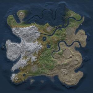 Thumbnail Rust Map: Procedural Map, Size: 3300, Seed: 321604239, 13 Monuments