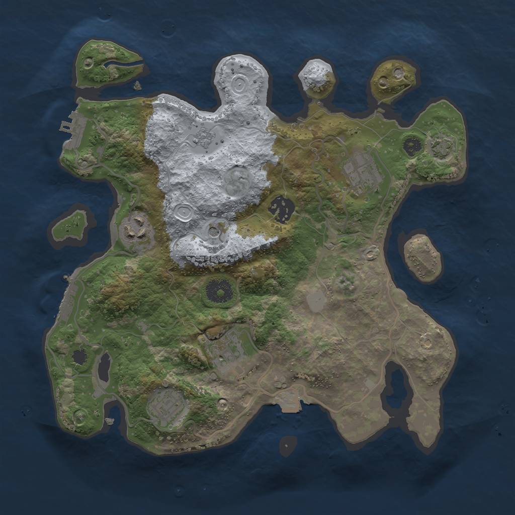 Rust Map: Procedural Map, Size: 3000, Seed: 8907321, 13 Monuments