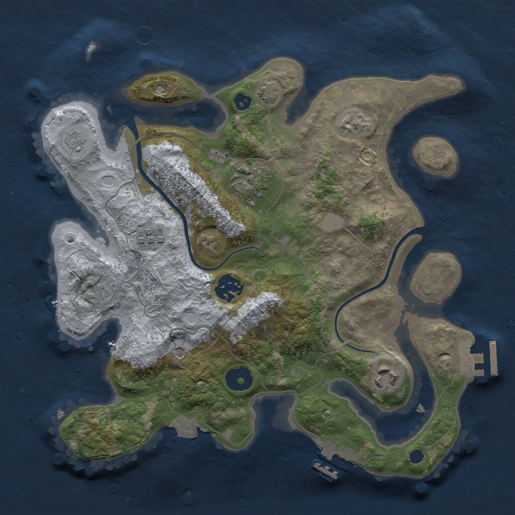 Rust Map: Procedural Map, Size: 3000, Seed: 26261, 10 Monuments