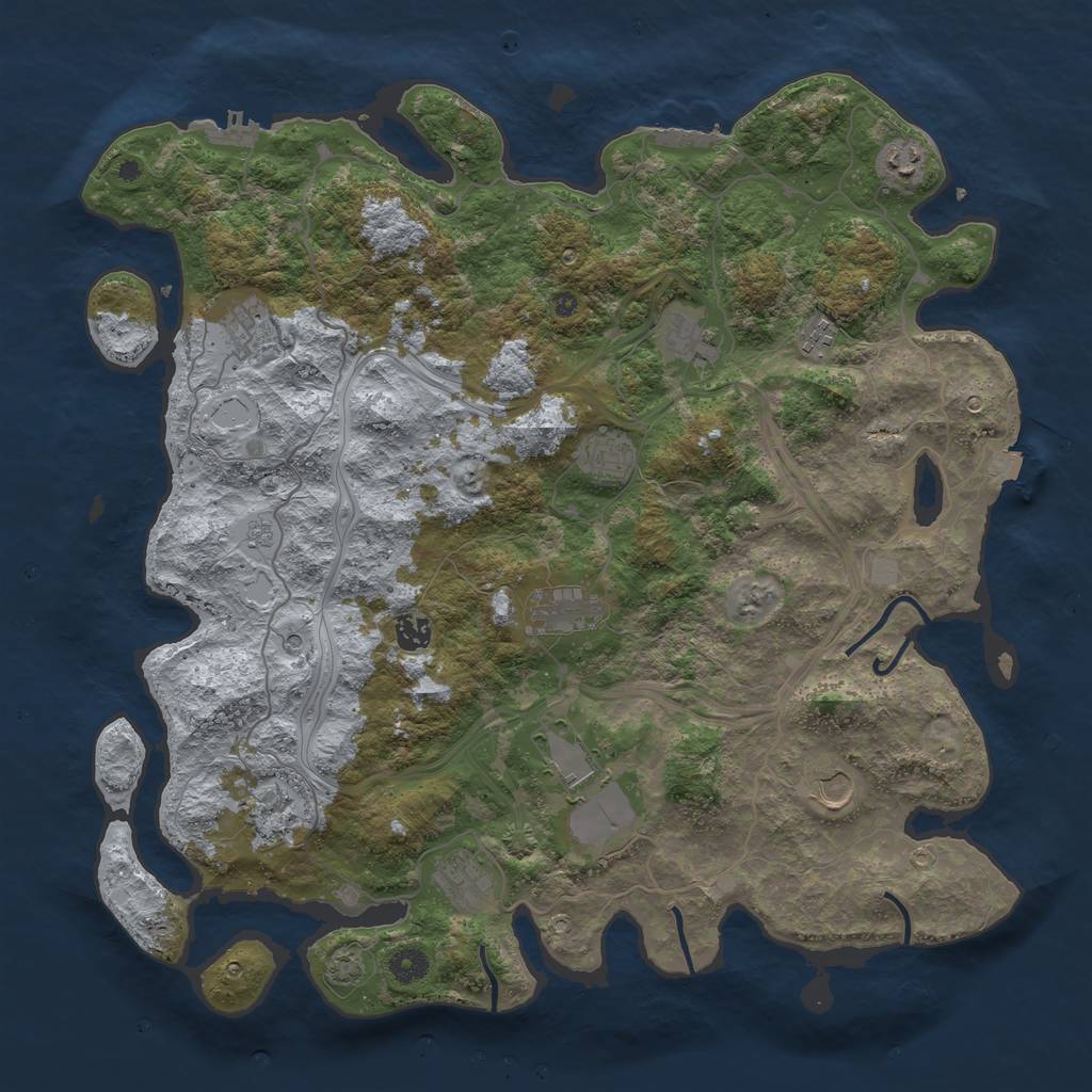 Rust Map: Procedural Map, Size: 4400, Seed: 72505769, 19 Monuments