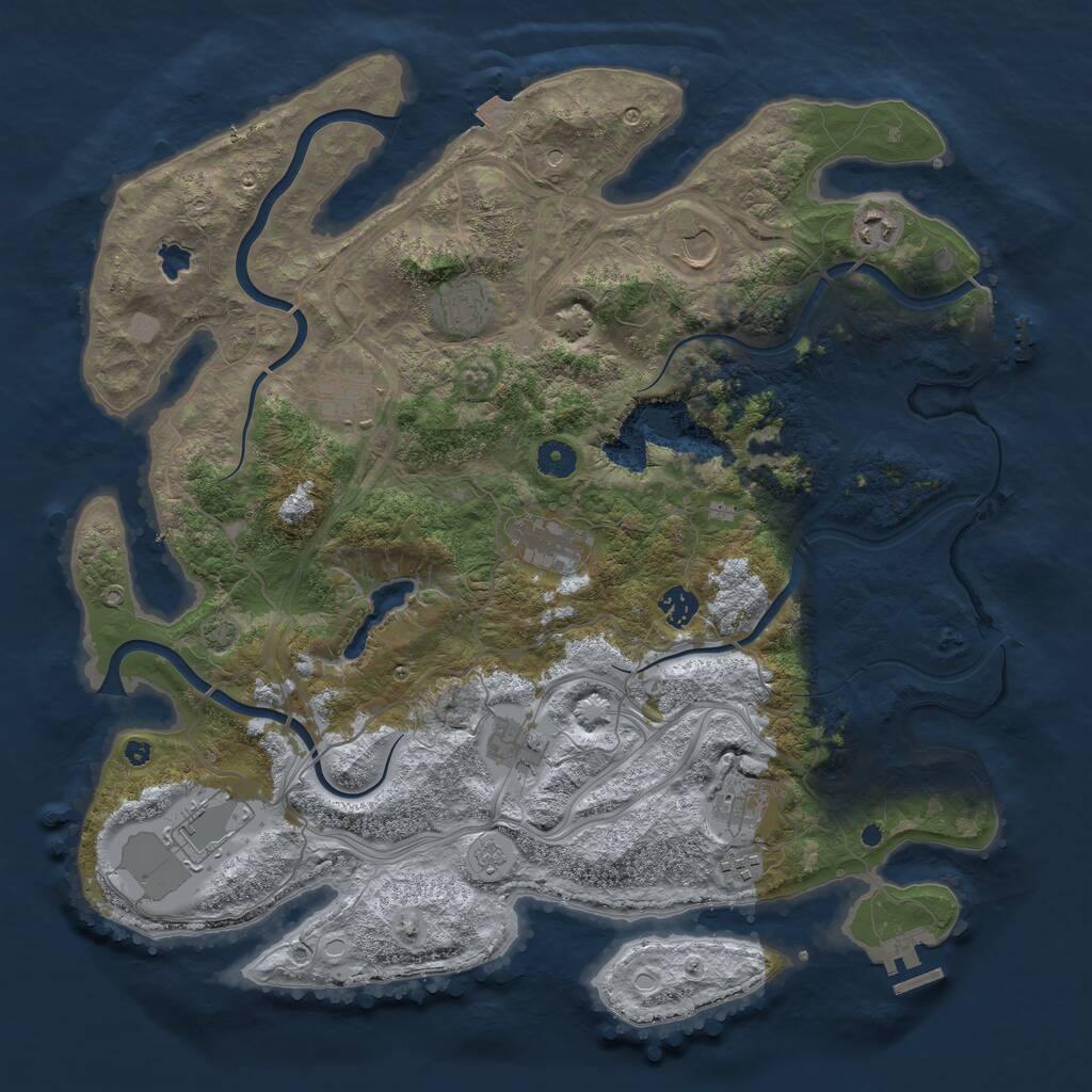 Rust Map: Procedural Map, Size: 4250, Seed: 1283590, 16 Monuments