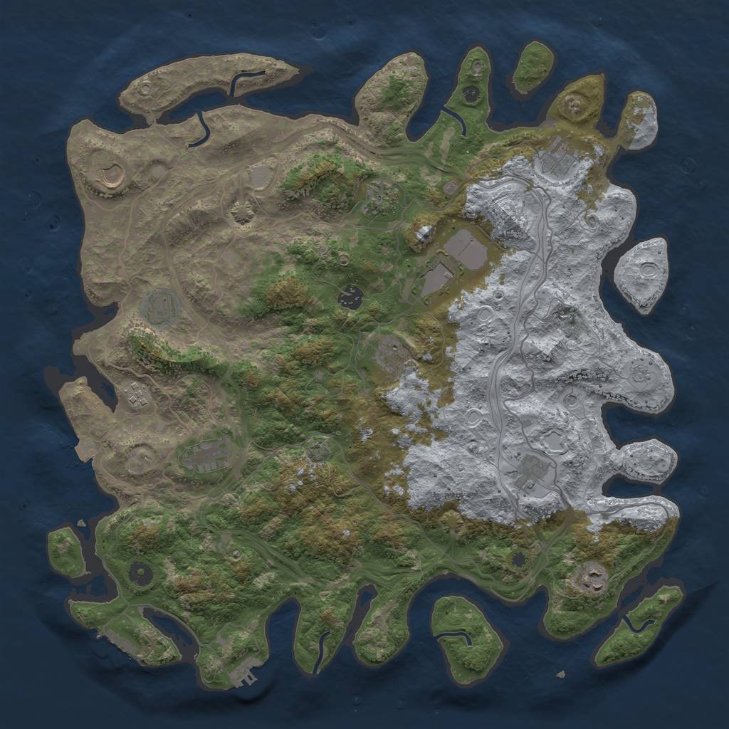 Rust Map: Procedural Map, Size: 4500, Seed: 363138630, 19 Monuments