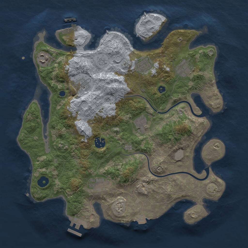 Rust Map: Procedural Map, Size: 3400, Seed: 236137378, 13 Monuments