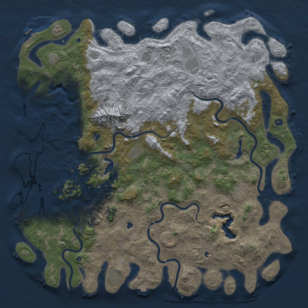 Rust Map: Procedural Map, Size: 6000, Seed: 13712, 17 Monuments