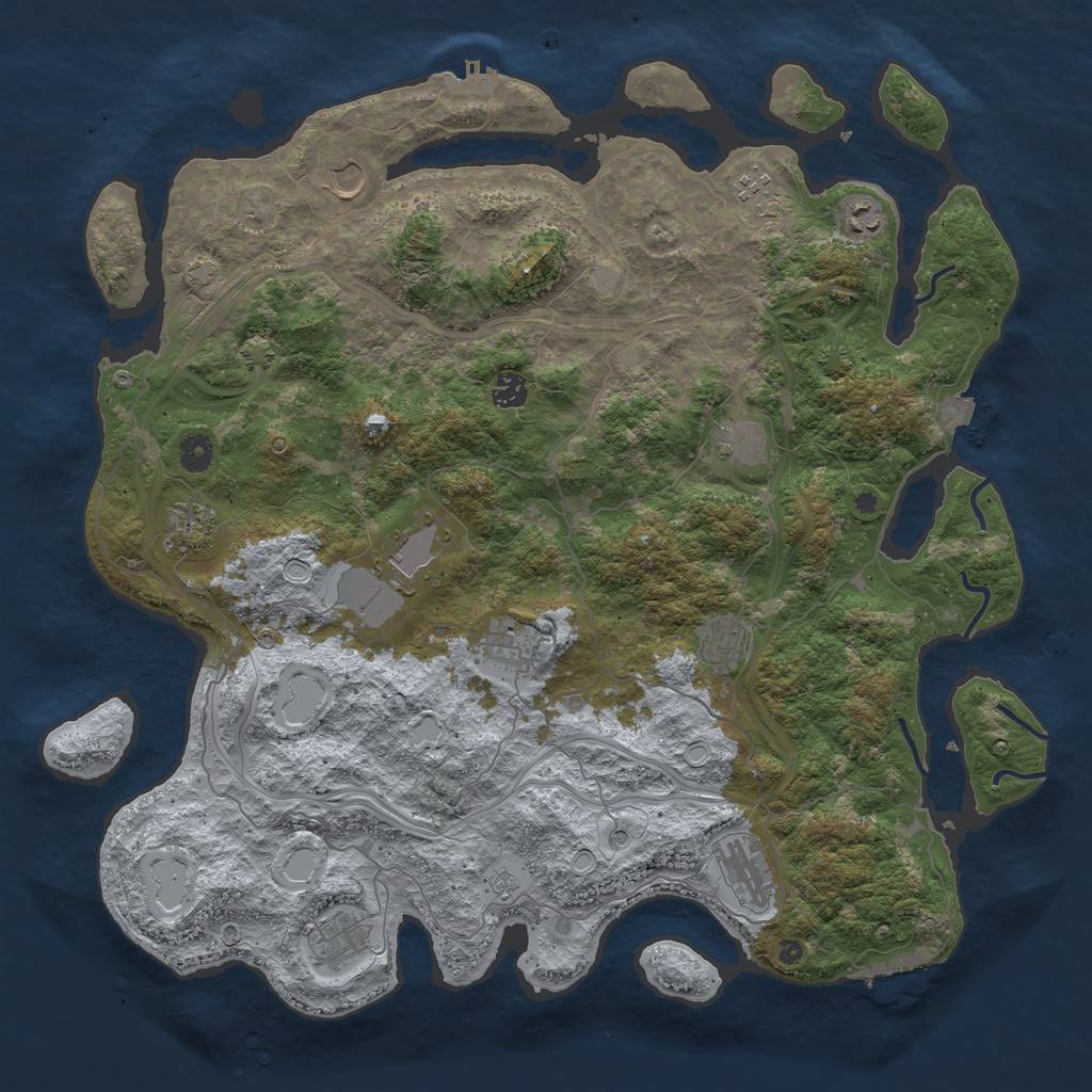 Rust Map: Procedural Map, Size: 4500, Seed: 411166189, 19 Monuments