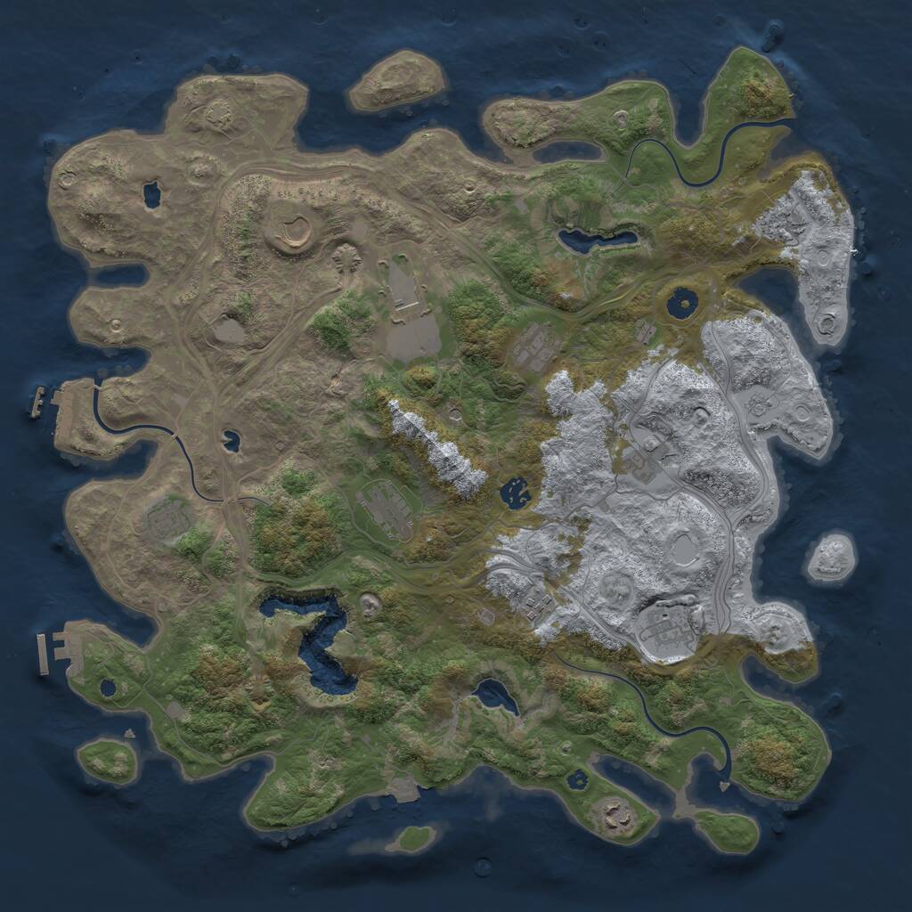Rust Map: Procedural Map, Size: 4500, Seed: 827016999, 17 Monuments