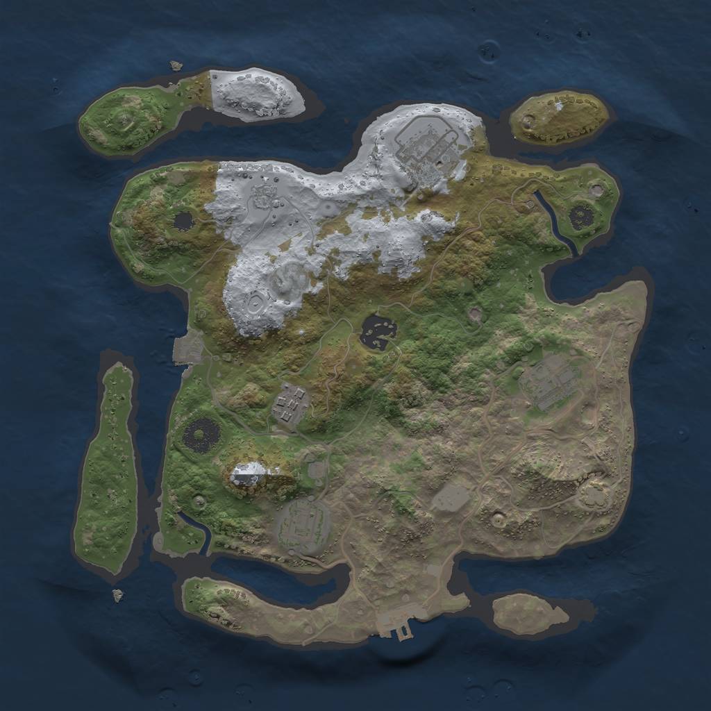 Rust Map: Procedural Map, Size: 3000, Seed: 23512, 11 Monuments