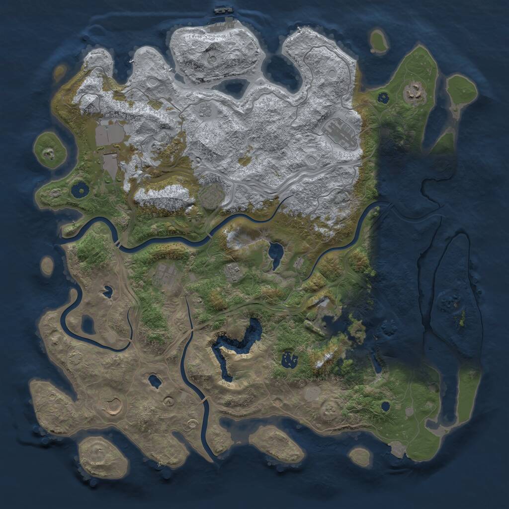 Rust Map: Procedural Map, Size: 4500, Seed: 57154974, 15 Monuments
