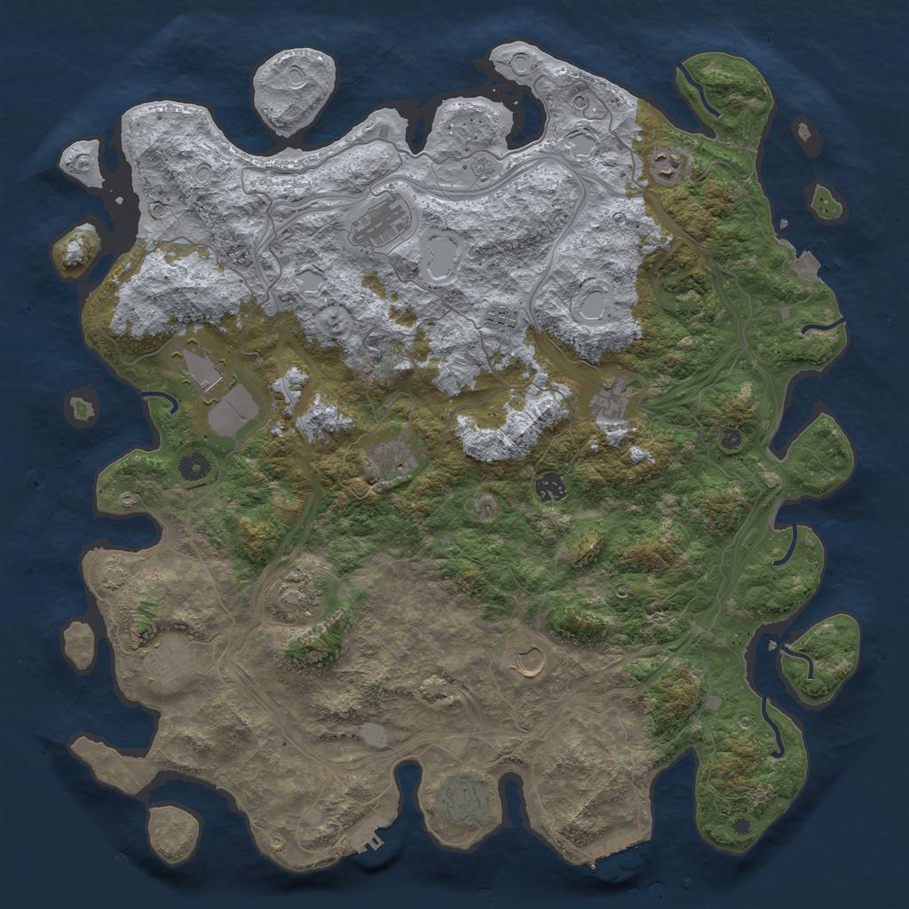 Rust Map: Procedural Map, Size: 4600, Seed: 10046539, 19 Monuments