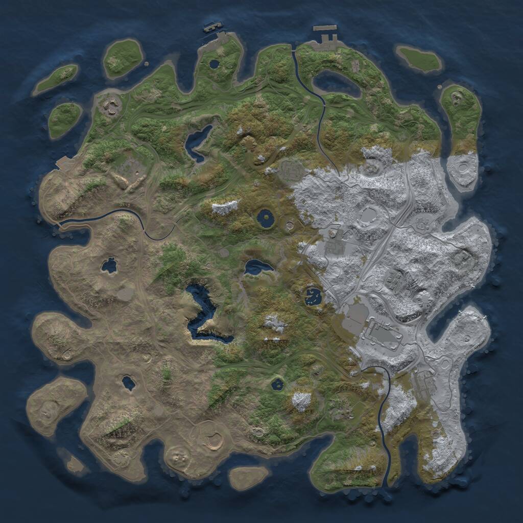 Rust Map: Procedural Map, Size: 4500, Seed: 447808219, 16 Monuments