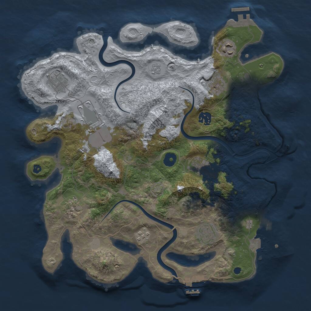 Rust Map: Procedural Map, Size: 3500, Seed: 2112003, 15 Monuments