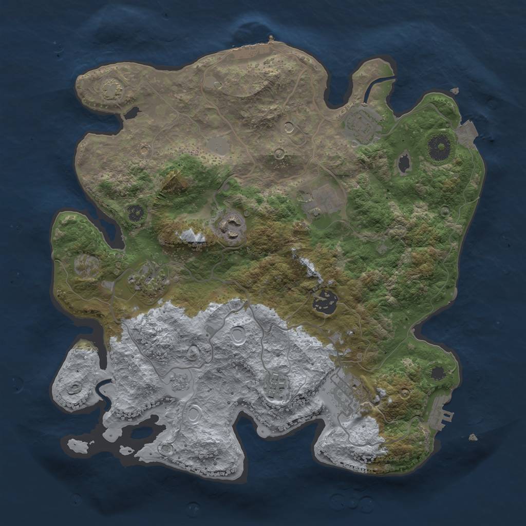 Rust Map: Procedural Map, Size: 3250, Seed: 21548796, 15 Monuments