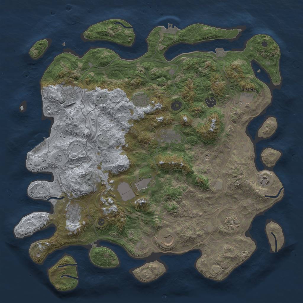Rust Map: Procedural Map, Size: 4250, Seed: 1424835037, 19 Monuments