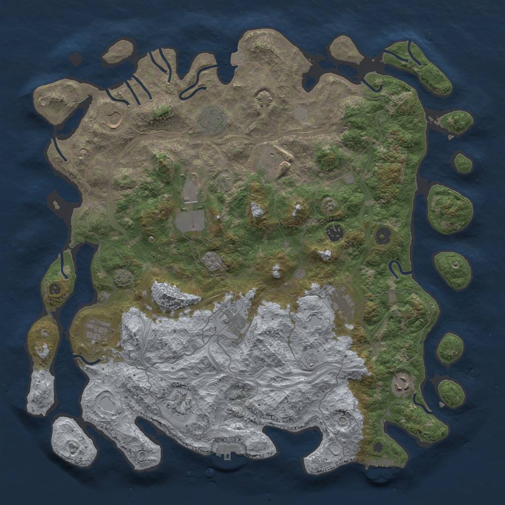 Rust Map: Procedural Map, Size: 4500, Seed: 1022339490, 19 Monuments