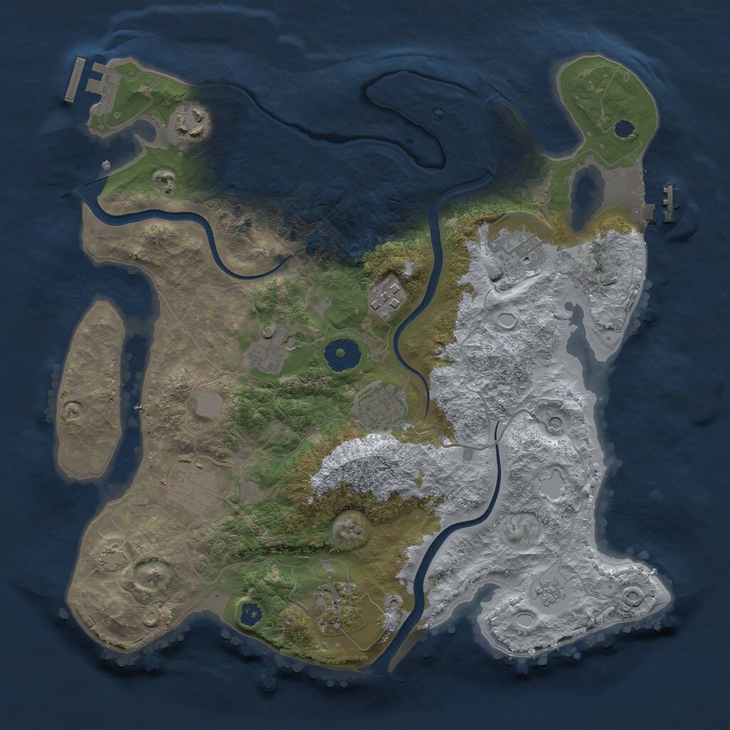 Rust Map: Procedural Map, Size: 3250, Seed: 12269334, 13 Monuments
