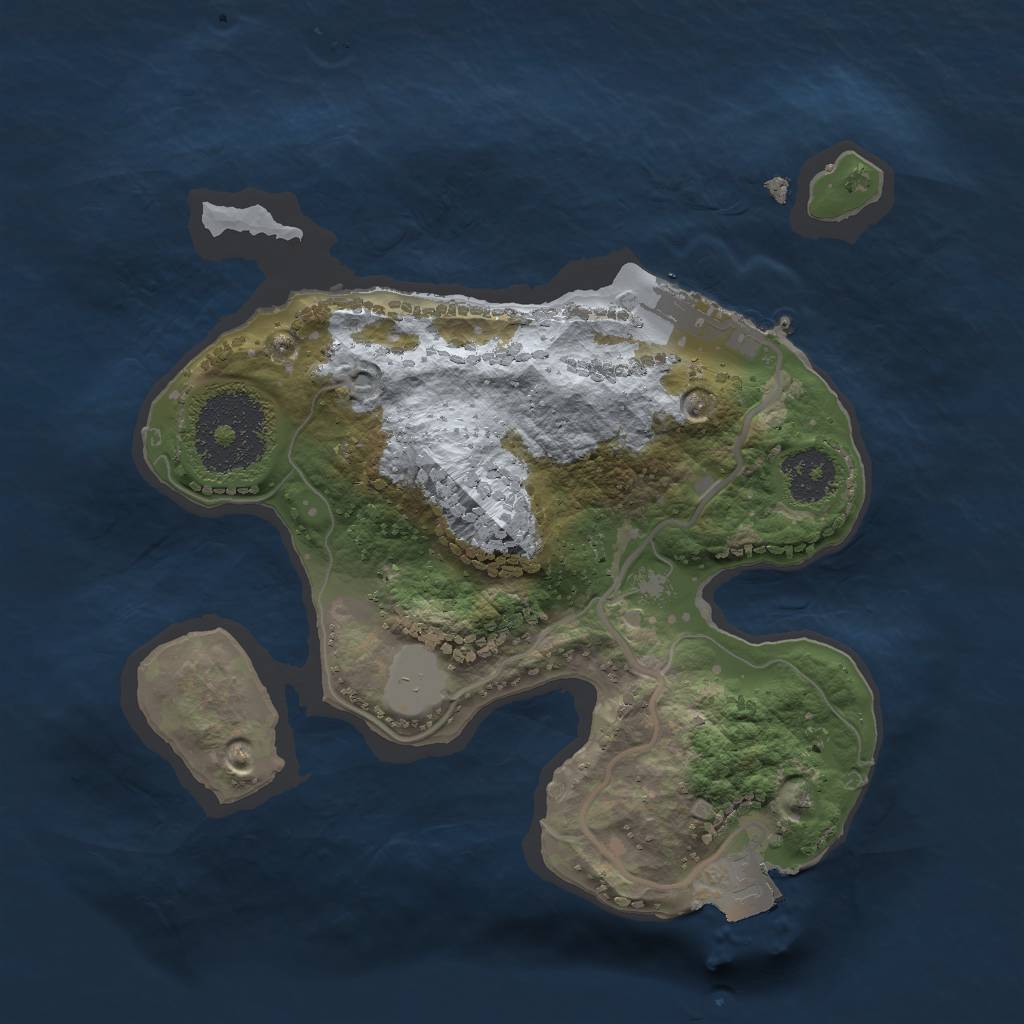 Rust Map: Procedural Map, Size: 2000, Seed: 1387396464, 4 Monuments