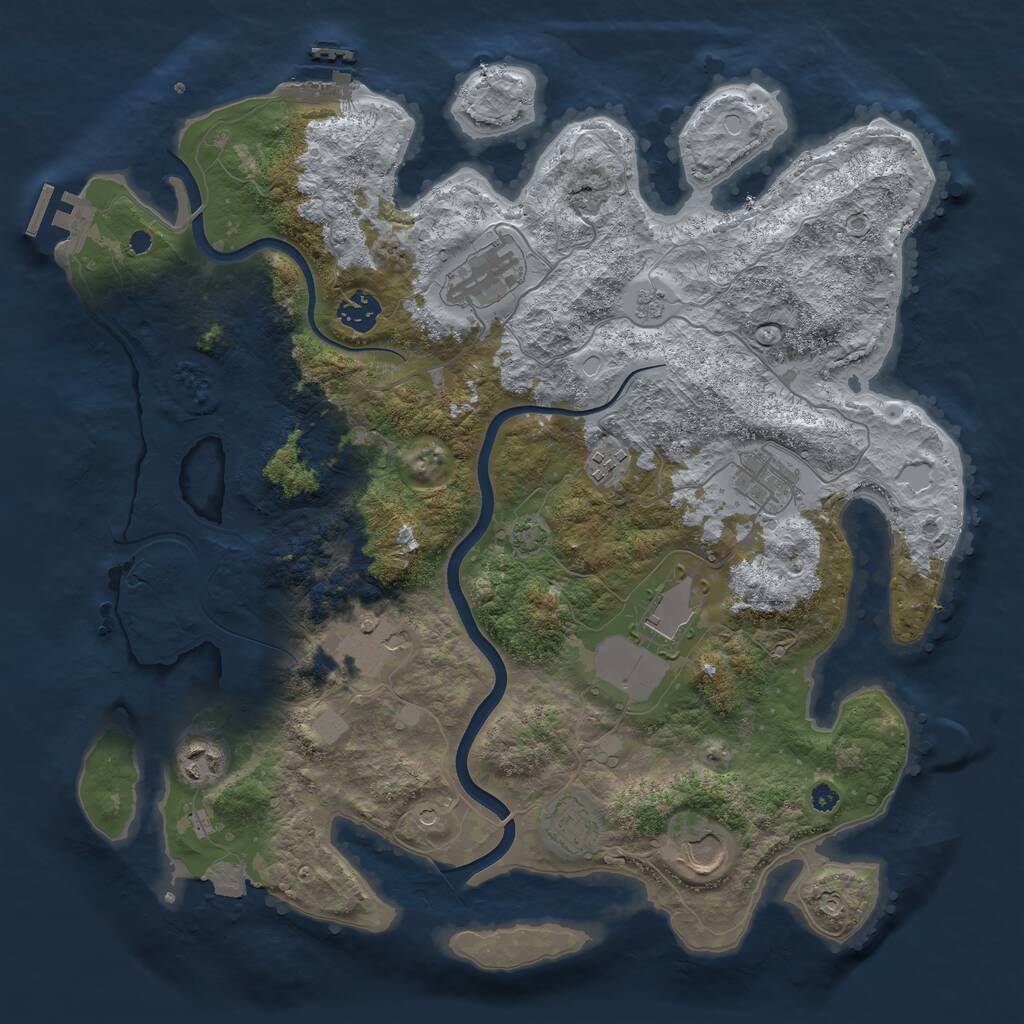 Rust Map: Procedural Map, Size: 3800, Seed: 29929225, 15 Monuments